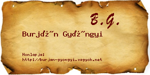 Burján Gyöngyi névjegykártya