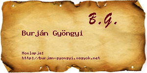 Burján Gyöngyi névjegykártya